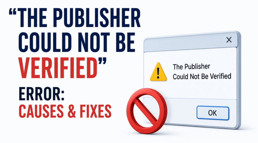 The Publisher Could Not Be Verified