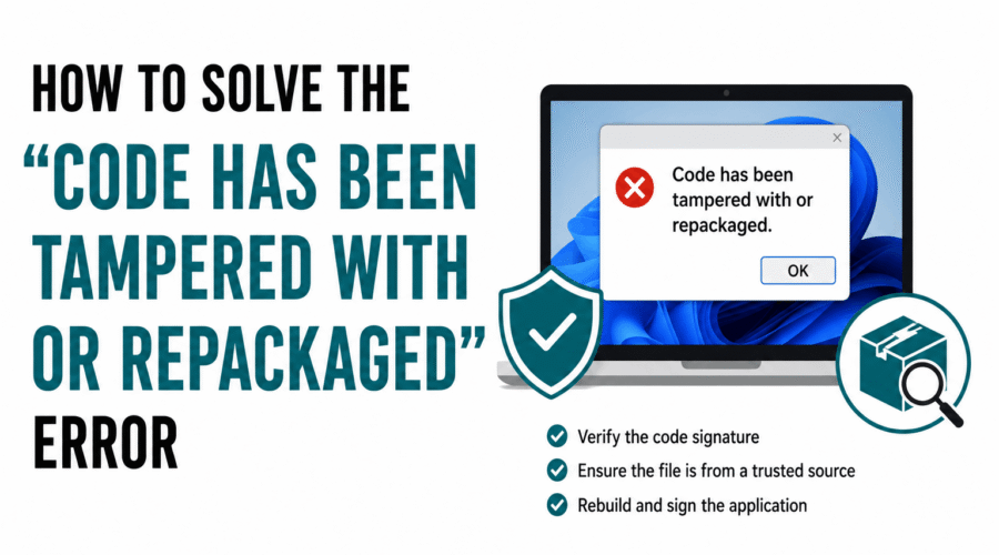 Code Has Been Tampered With or Repackaged